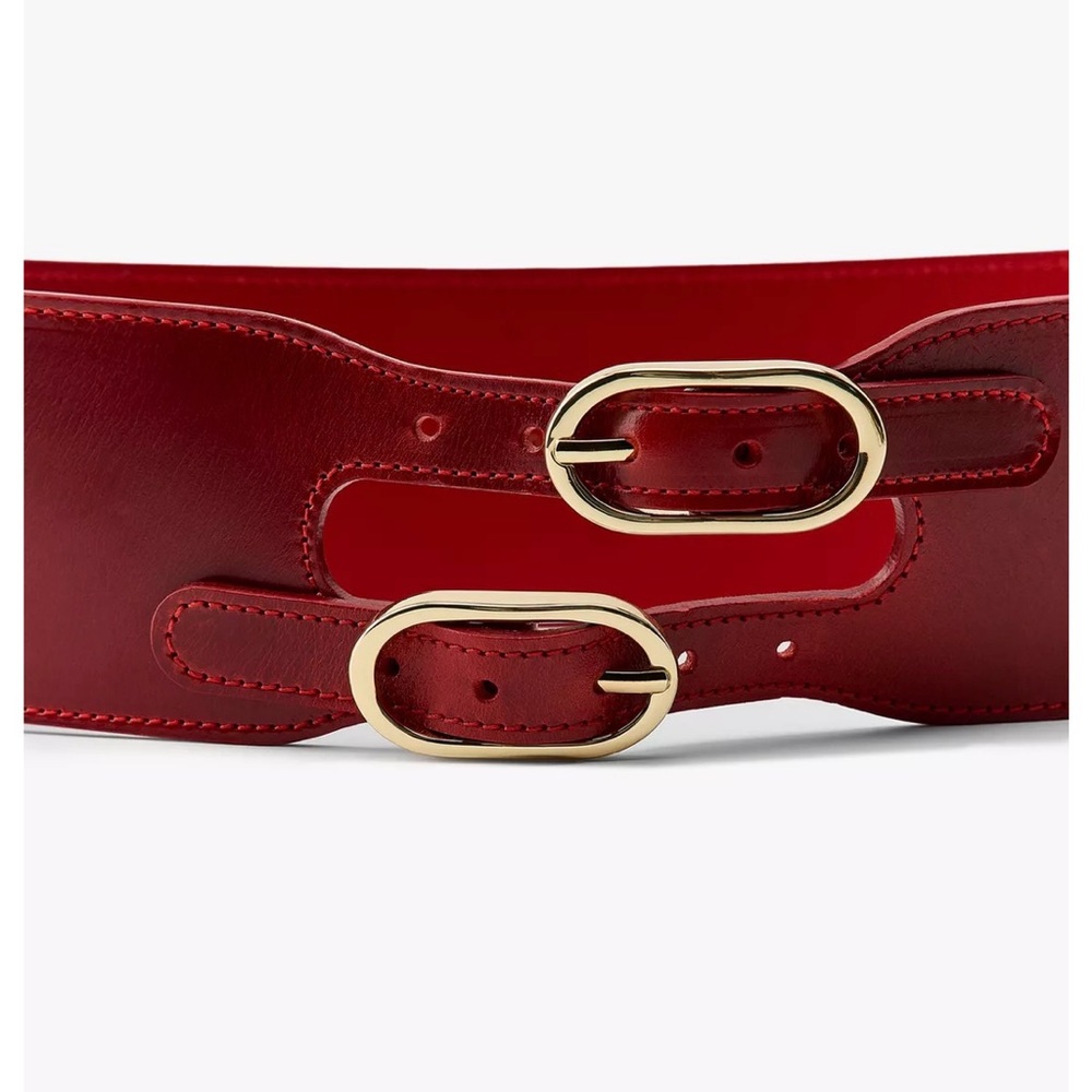 Zara Red Double Buckle Sash Belt